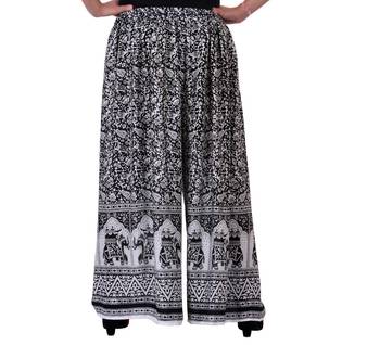 Black Jaipuri Printed Cotton Palazzo 2