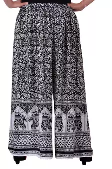 Black Jaipuri Printed Cotton Palazzo