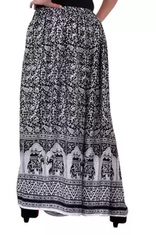 Black Jaipuri Printed Cotton Palazzo