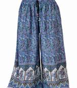 Turquoise Jaipuri Printed Cotton Palazzo