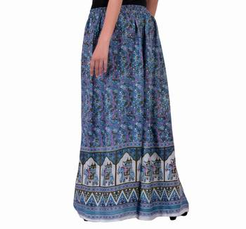 Turquoise Jaipuri Printed Cotton Palazzo 3