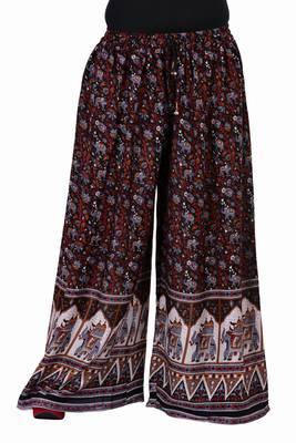 Black Jaipuri Printed Cotton Palazzo 1