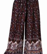 Black Jaipuri Printed Cotton Palazzo