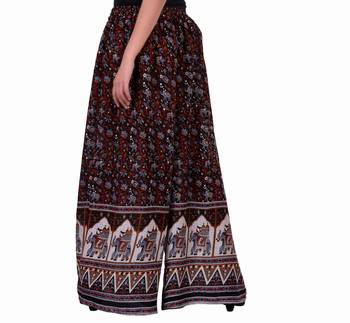 Black Jaipuri Printed Cotton Palazzo 3