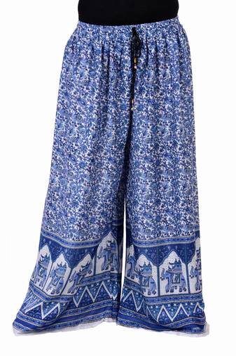 Purple Jaipuri Printed Cotton Palazzo