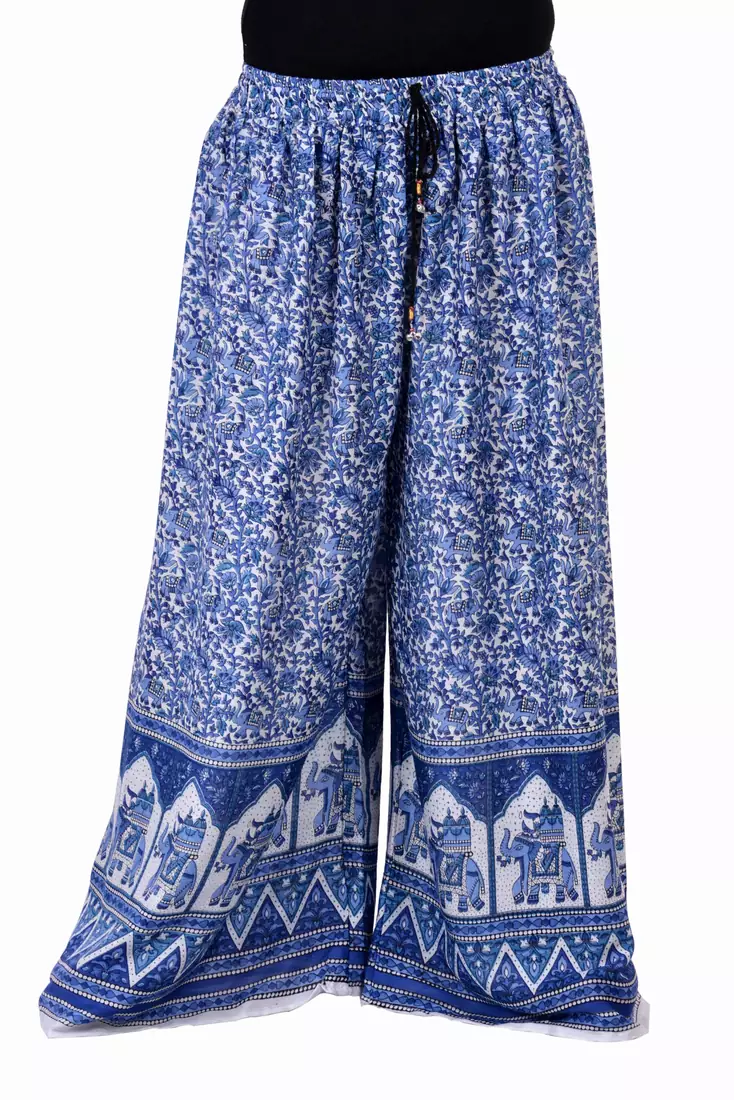 Purple Jaipuri Printed Cotton Palazzo