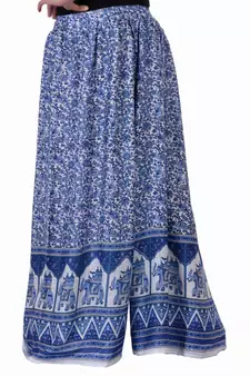 Purple Jaipuri Printed Cotton Palazzo