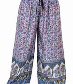 Turquoise Jaipuri Printed Cotton Palazzo