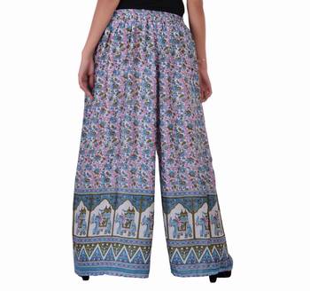 Turquoise Jaipuri Printed Cotton Palazzo 2