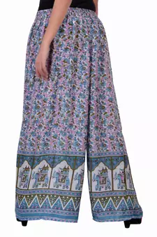 Turquoise Jaipuri Printed Cotton Palazzo
