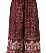 Maroon Jaipuri Printed Cotton Palazzo