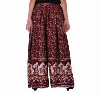 Maroon Jaipuri Printed Cotton Palazzo 2