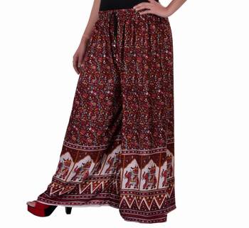 Maroon Jaipuri Printed Cotton Palazzo 3