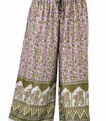 Green Jaipuri Printed Cotton Palazzo