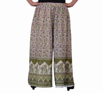 Green Jaipuri Printed Cotton Palazzo 2