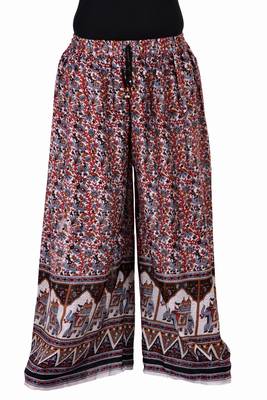 Red Jaipuri Printed Cotton Palazzo 1