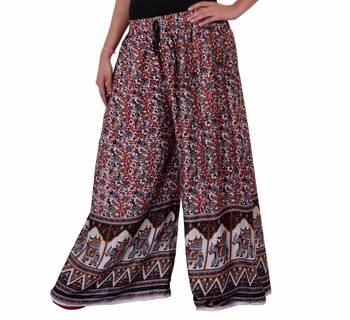 Red Jaipuri Printed Cotton Palazzo 3