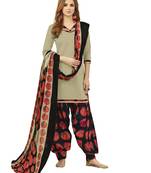 Grey Plain Cotton Salwar With Dupatta
