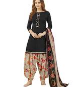 Black plain cotton salwar with dupatta