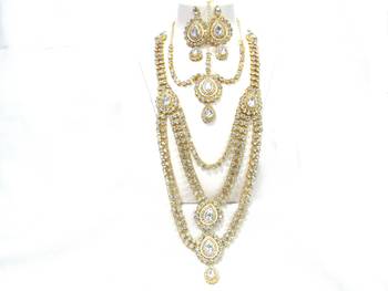 White stone nice bridal necklace set 1