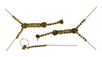 Golden stone drop bridal necklace set 2