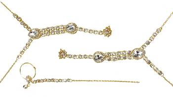 White stone drop bridal necklace set 3