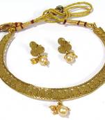 Copper single line jelebi necklace set