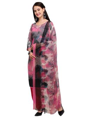Pink Printed Crepe Salwar With Dupatta 3
