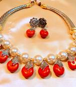 Red Women Designer Necklace Sets