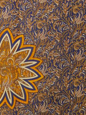 Mustard printed art silk saree with blouse 3