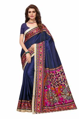 Purple woven art silk saree with blouse 1