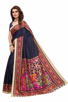 Purple woven art silk saree with blouse 2