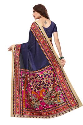 Purple woven art silk saree with blouse 3