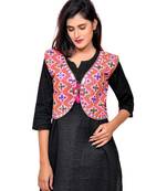 Pink Kutchi Embroidered Cotton Blend Short Jacket Women Ethnic Wear