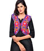 Pink Kutchi Embroidered Cotton Blend Short Jacket Women Ethnic Wear