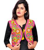 Yellow Kutchi Embroidered Cotton Blend Short Jacket Women Ethnic Wear