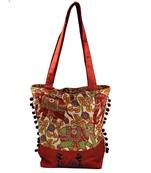 Maroon Cotton Hand Woven Sling Bags