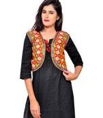 Red Kutchi Embroidered Cotton Blend Short Jacket Women Ethnic Wear