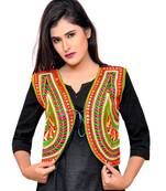 Black Kutchi Embroidered Cotton Blend Short Jacket Women Ethnic Wear