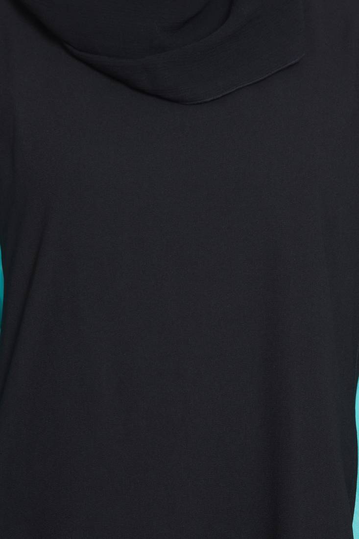 Black Polycrepe Plain Islamic Abaya