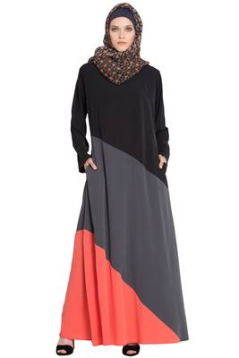 Multicolor Polycrepe Plain Islamic Abaya 1