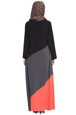 Multicolor Polycrepe Plain Islamic Abaya 4