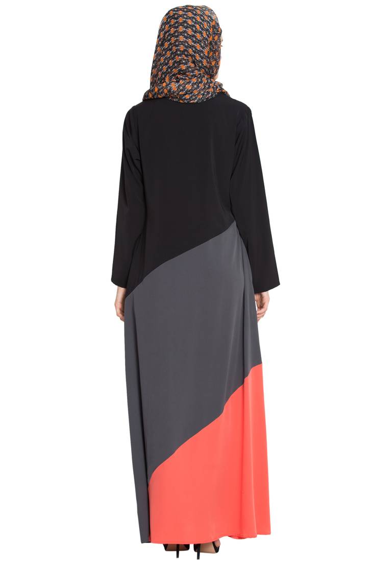 Multicolor Polycrepe Plain Islamic Abaya