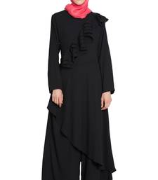 Black Polycrepe Plain Islamic Abaya