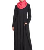 Black Cotton Plain Abaya