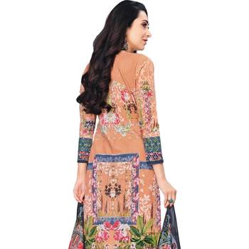 Peach printed cotton salwar 2