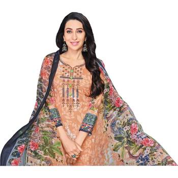 Peach printed cotton salwar 3