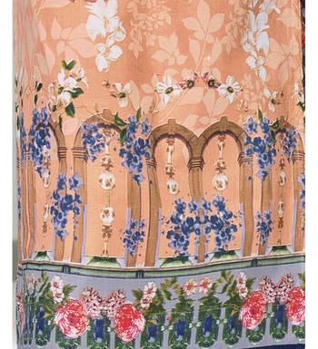 Peach printed cotton salwar 4