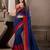 Blue embroidered georgette saree with blouse
