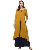 Mustard rayon rayon stitched kurti